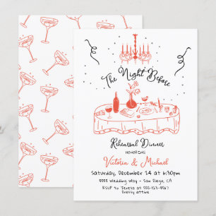 Invitation Tiré À La Main Sketc La Nuit Avant Le Dîner De Rép