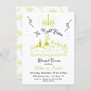 Invitation Tiré À La Main Sketc La Nuit Avant Le Dîner De Rép