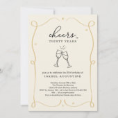 Invitation Tiré Cheers chaque année fête d'anniversaire (Devant)