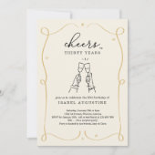 Invitation Tiré Cheers chaque année fête d'anniversaire (Devant)
