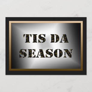 Invitation Tis DA assaisonnent Gold Fleur de Lis Party noir