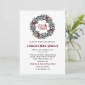 Invitation 'Tis Season Winter Wreath Christmas Party (Debout devant)