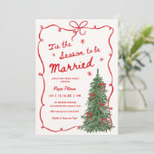 Invitation Tis the Season to be Married Holiday Bridal Shower (Debout devant)