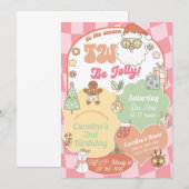 Invitation Tis the season two be jolly 2nd birthday invite. (Devant / Derrière)