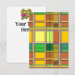 Invitation Tissu coloré des Caraïbes Madras Tartan