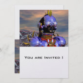 Invitation TITAN CYBORG PORTRAIT Blue Science Fiction, Scifi (Devant / Derrière)