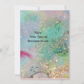 Invitation TITANIA , rose jaune bleu rouge scintillants (Dos)