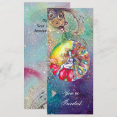 Invitation TITANIE, étincelle rouge jaune rose (Devant / Derrière)