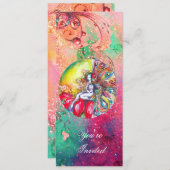 Invitation TITANIE, étincelle rouge rouge bleu rose (Devant / Derrière)