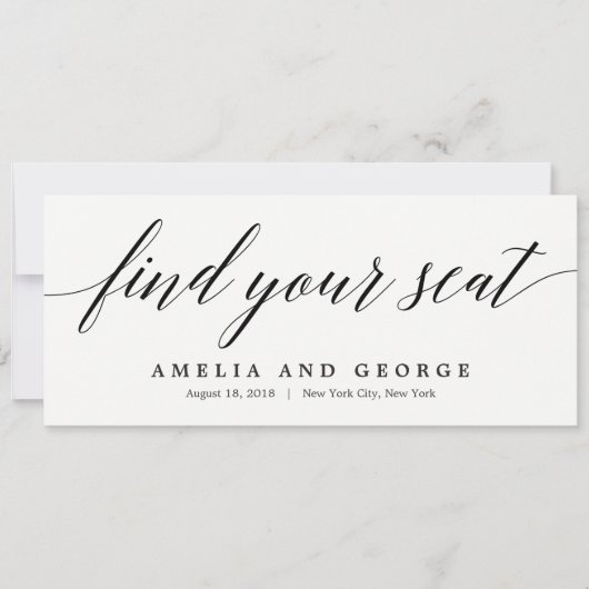 Invitation Titre de plan de table - Écriture moderne (Devant)