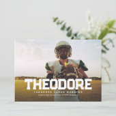 Invitation Titre en gras athlète diplômé diplôme en photo (Debout devant)