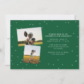 Invitation Titre en gras athlète diplômé photo diplôme vert (Dos)