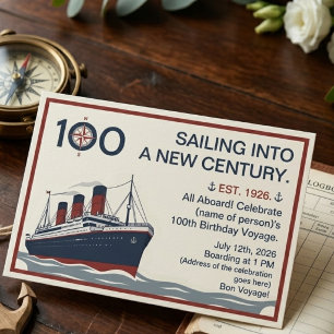 Invitation Titre : Naviguer dans un nouveau siècle 100e anniv