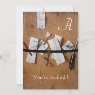 Invitation TITULAIRE DE LETTRE EN BOIS MONOGRAM rouge blanc n