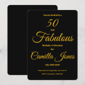 Invitation to a 50th Birthday Party (Devant / Derrière)