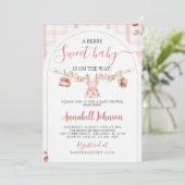 Invitation to a baby shower with a berry theme (Debout devant)