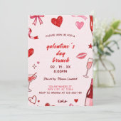 Invitation to brunch at Galentine's pink coquettis (Debout devant)