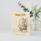 invitation to Easter with   cute Rabbit (Debout devant)