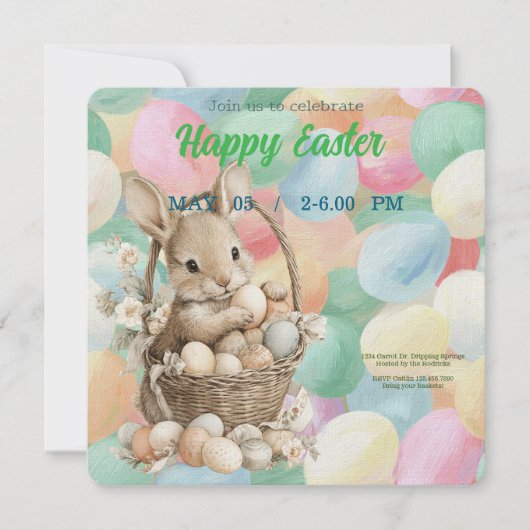 invitation to Easter with Peter Rabbit Bedankkaart (Voorkant)