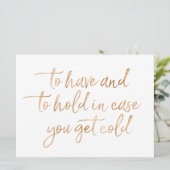 Invitation To Have & to hold rose gold panneaux de mariage en (Debout devant)