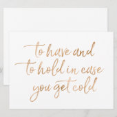 Invitation To Have & to hold rose gold panneaux de mariage en (Devant / Derrière)