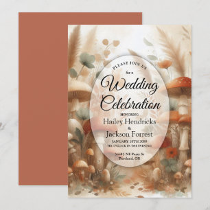 Invitation Toadstool en terre cuite Mariage magique