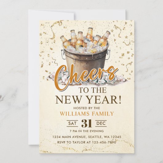 Invitation Toast à la fête du Nouvel An (Devant)