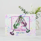 Invitation Toast au Champagne/ Soirée d'anniversaire (Debout devant)