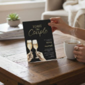 Invitation Toast au Couple Or Script Fiançailles