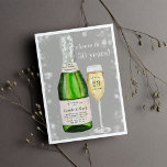 Invitation Toast Bubly | Tous les ans Anniversaire<br><div class="desc">Une bouteille de champagne et un verre de flûte illustrées sont offerts aux invités de la fête de l'anniversaire du mariage, ainsi que les détails de la célébration de l'anniversaire de la fête sur le étiquette de la bouteille et le verre de champagne. Personnaliser pour n'importe quel anniversaire ; exemple...</div>