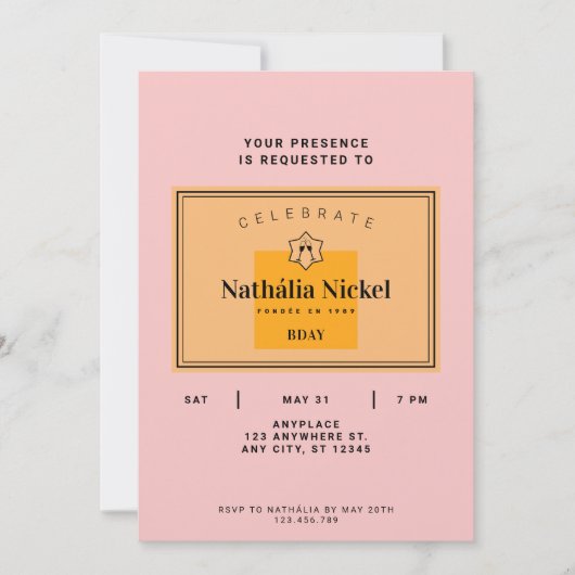 Invitation Toast Champagne (Devant)