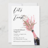 Invitation Toast Champagne Fête des mariées rose (Devant)