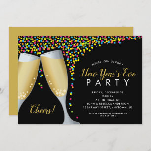 Invitation Toast Champagne New Years Eve Party
