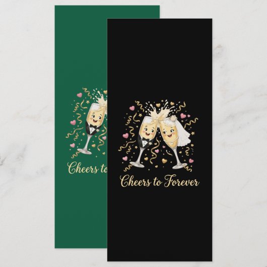 Invitation Toast de célébration de mariage (Devant / Derrière)