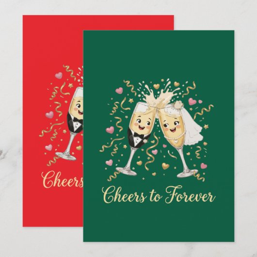 Invitation Toast de célébration de mariage (Devant / Derrière)