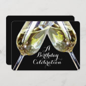 Invitation Toast de Champagne 50e anniversaire (Devant / Derrière)