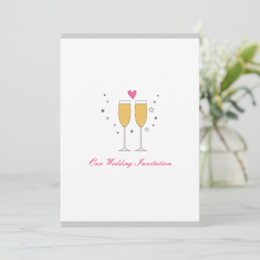 Invitation Toast de Champagne - blanc (Debout devant)