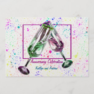 Invitation Toast de Champagne/ Fête d'anniversaire