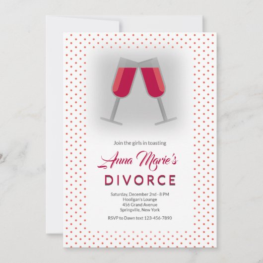 Invitation Toast de Divorce (Devant)