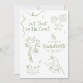 Invitation Toast de toast à la main de Whimsical sur la côte (Devant)
