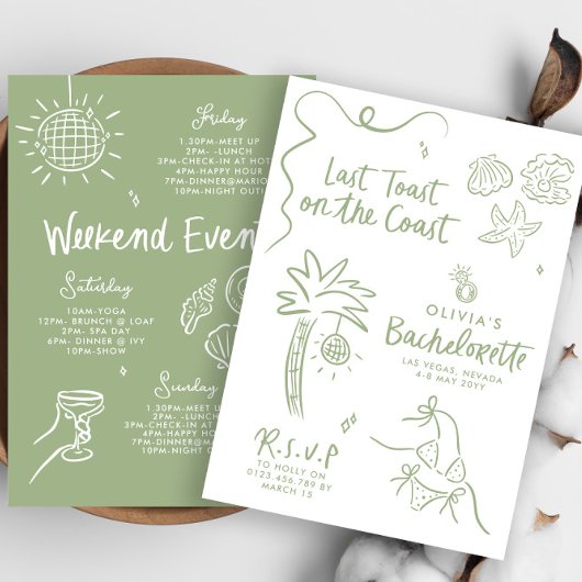 Invitation Toast de toast à la main de Whimsical sur la côte