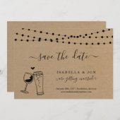 Invitation Toast de vin et de bière Enregistrer la date Annon (Devant / Derrière)