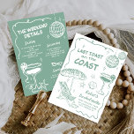 Invitation Toast Dernier Vert Sur La Côte Beach Bachelorette<br><div class="desc">Dernier Toast Vert Sur La Côte Plage Bachelorette Invitation</div>