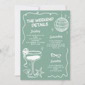 Invitation Toast Dernier Vert Sur La Côte Beach Bachelorette (Dos)