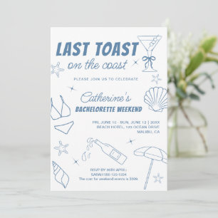 Invitation Toast Dernier Whimsical Sur La Côte Bachelorette E