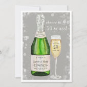 Invitation Toast pétillant | Fête d'anniversaire de mariage d (Devant)