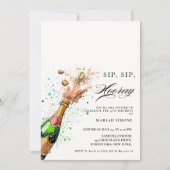 Invitation Toast Pink Champagne Bouteille Douche nuptiale (Devant)