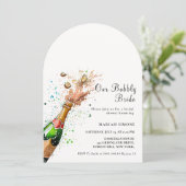 Invitation Toast Pink Champagne Bouteille Douche nuptiale (Debout devant)