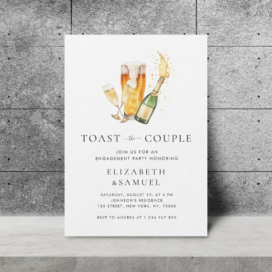 Invitation Toast the Couple Wedding shower Fiançailles