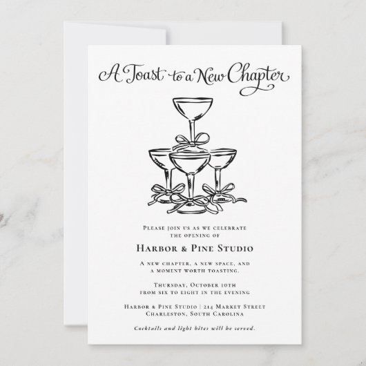 Invitation Toast to a New Chapter | Elegant Business Opening (Devant)